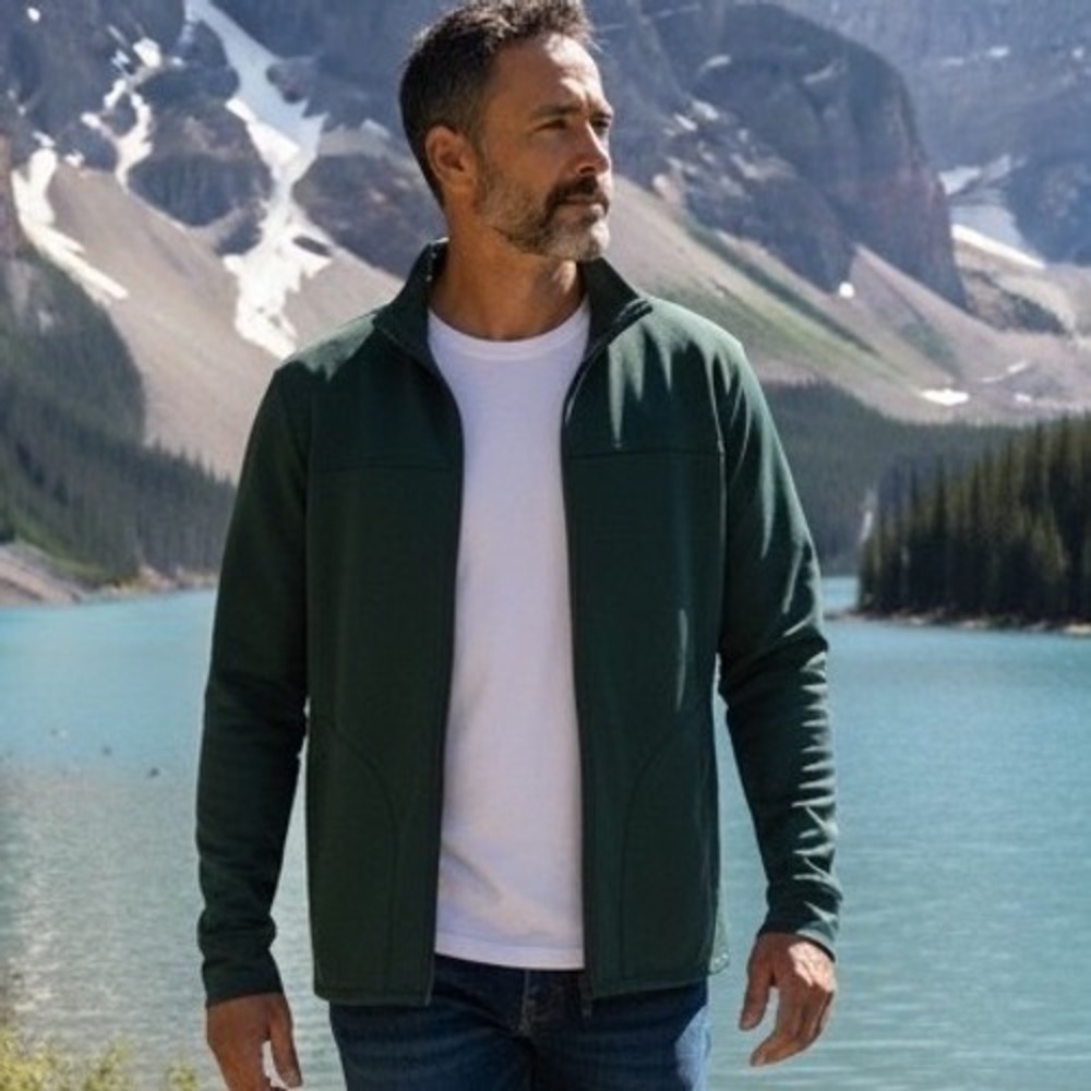 2(X)IST Mens Forest Green Full Zip Hoodie Stretch Active Jacket Size M